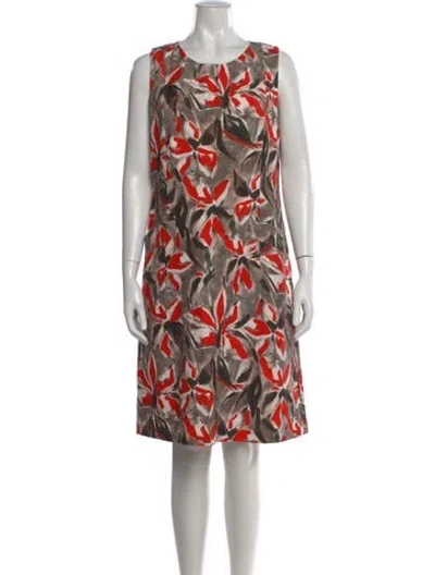 Pre-owned Leggiadro Floral Print Knee-length Dress In Multi