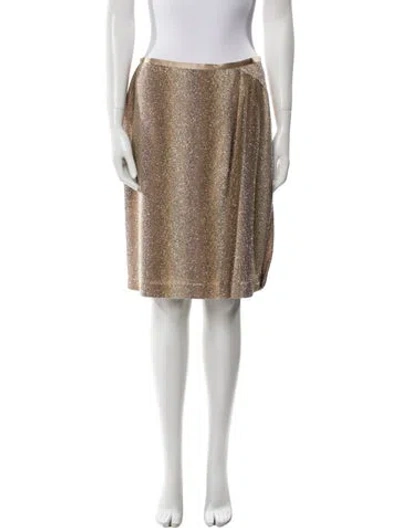 Pre-owned Leggiadro Fringe Trim Accent Knee-length Skirt