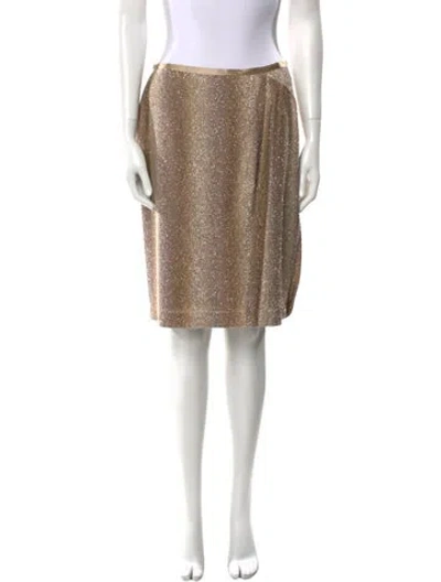 Pre-owned Leggiadro Fringe Trim Accent Knee-length Skirt