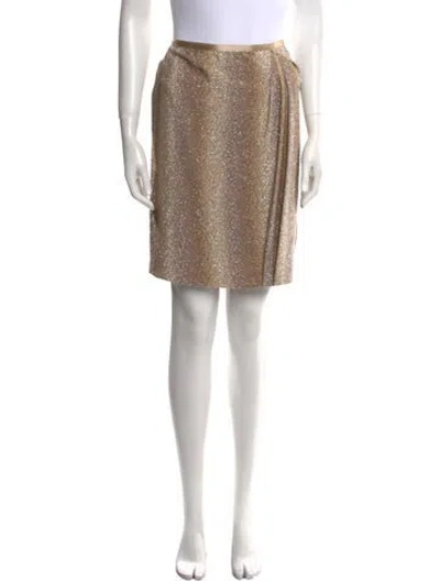 Pre-owned Leggiadro Glitter Accents Knee-length Skirt In Brown