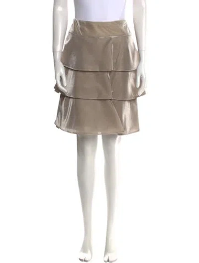 Pre-owned Leggiadro Glitter Accents Knee-length Skirt In Neutral