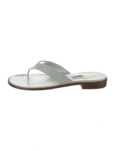 Pre-owned Leggiadro Leather Flip Flops In Blue