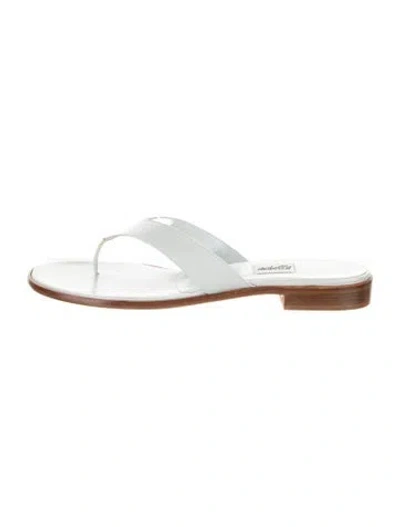 Pre-owned Leggiadro Leather Flip Flops In Blue