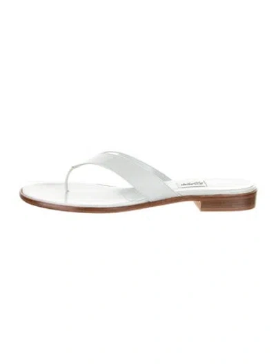 Pre-owned Leggiadro Leather Flip Flops In Blue