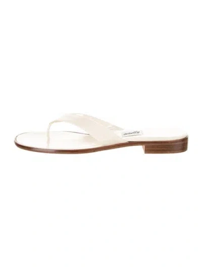 Pre-owned Leggiadro Leather Flip Flops In Neutral