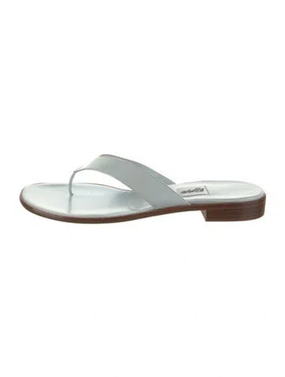 Pre-owned Leggiadro Leather Slides In Blue