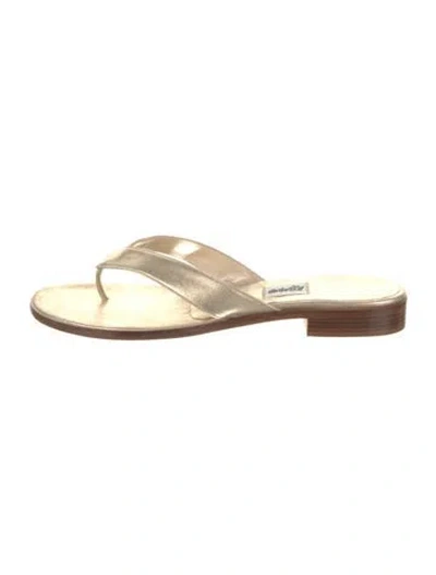 Pre-owned Leggiadro Leather Slides In Neutral