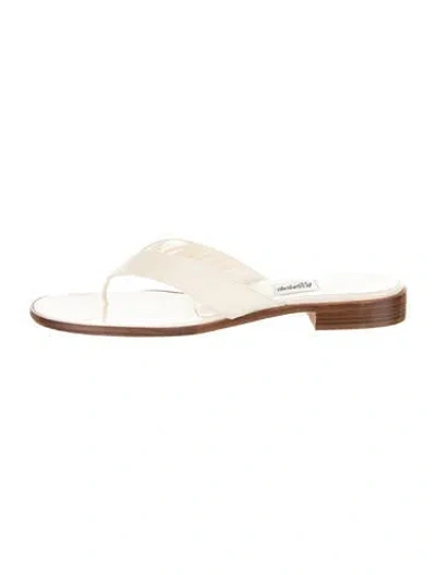Pre-owned Leggiadro Leather Slides In Neutral