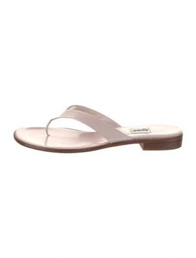 Pre-owned Leggiadro Leather Slides In Pink