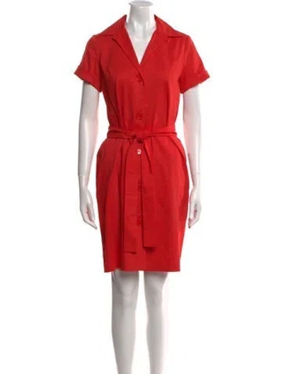 Pre-owned Leggiadro Linen Knee-length Dress In Red