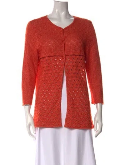 Pre-owned Leggiadro Linen Patterned Sweater In Red