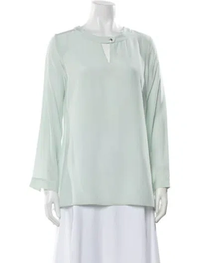 Pre-owned Leggiadro Long Sleeve Blouse W/ Tags In Blue