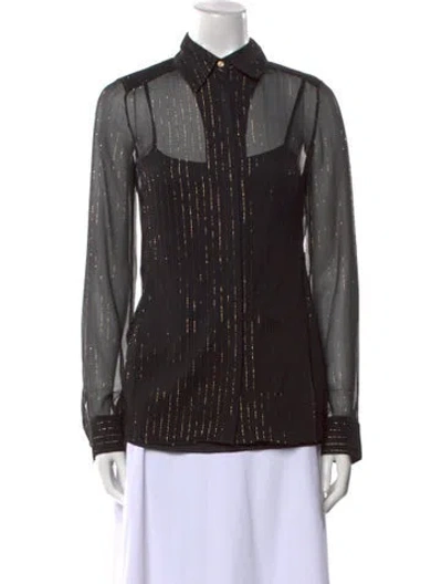 Pre-owned Leggiadro Long Sleeve Button-up Top In Multi