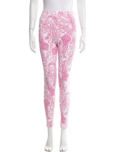 Pre-owned Leggiadro Nylon Skinny Leg Pants In Pink