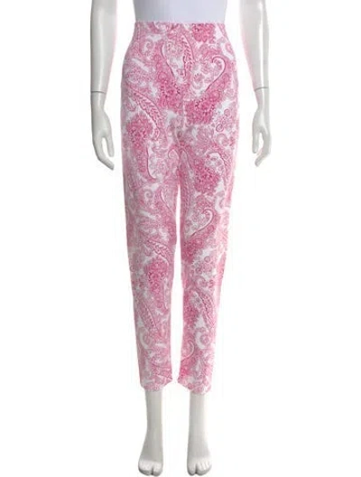 Pre-owned Leggiadro Nylon Skinny Leg Pants In Pink