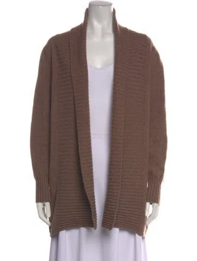 Pre-owned Leggiadro Open Front Sweater In Brown