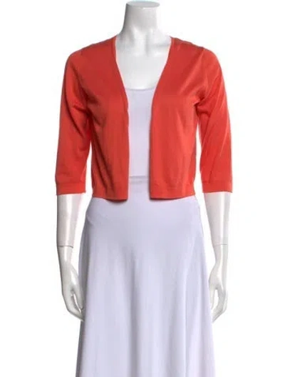 Pre-owned Leggiadro Open Front Sweater In Red