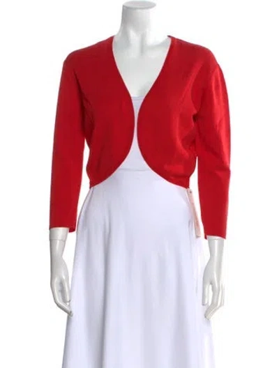 Pre-owned Leggiadro Open Front Sweater W/ Tags In Red