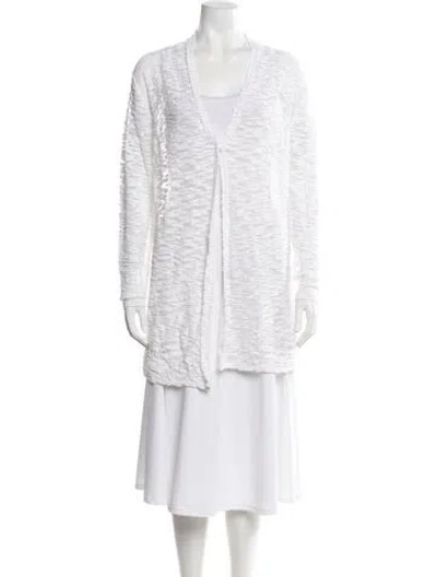 Pre-owned Leggiadro Open Front Sweater In White