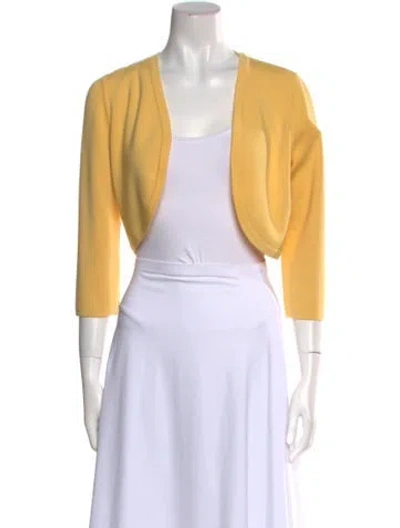 Pre-owned Leggiadro Open Front Sweater In Yellow