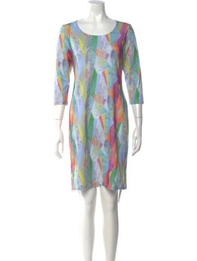 Pre-owned Leggiadro Patterned Knee-length Dress In Multicolor