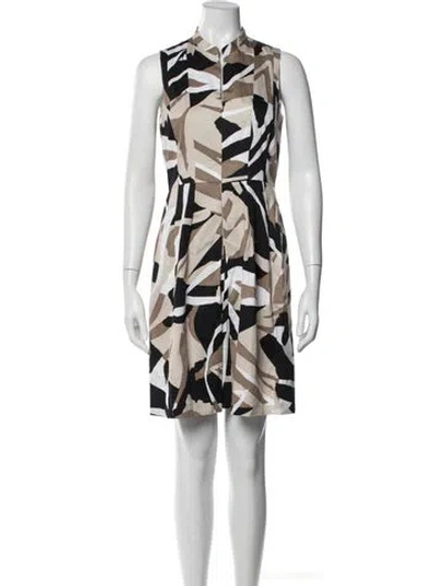 Pre-owned Leggiadro Patterned Knee-length Dress In White