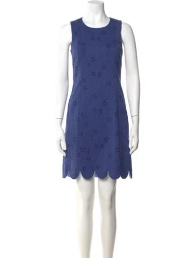 Pre-owned Leggiadro Patterned Mini Dress In Blue