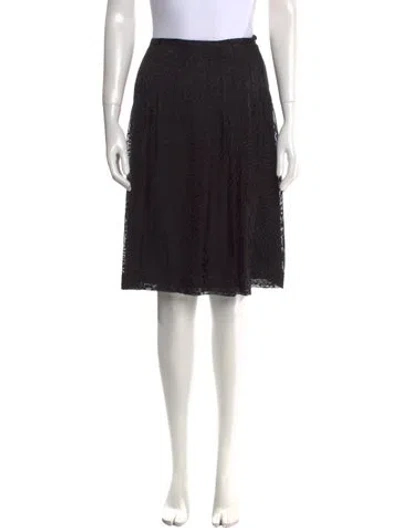 Pre-owned Leggiadro Pleated Accents Knee-length Skirt W/ Tags In Black