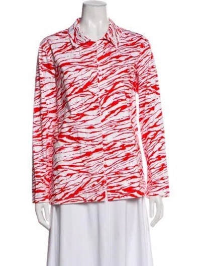 Pre-owned Leggiadro Printed Blazer In Red
