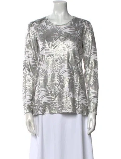 Pre-owned Leggiadro Printed Crew Neck Sweatshirt W/ Tags In White