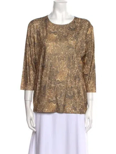 Pre-owned Leggiadro Printed Crew Neck T-shirt