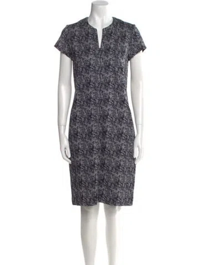 Pre-owned Leggiadro Printed Knee-length Dress W/ Tags In Blue