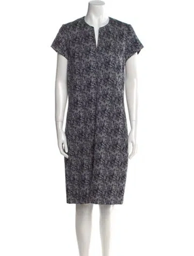 Pre-owned Leggiadro Printed Knee-length Dress W/ Tags In Blue