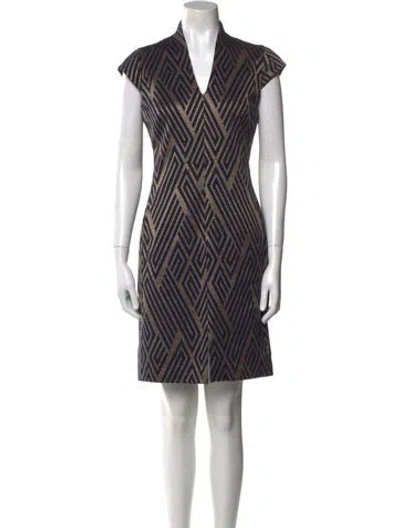 Pre-owned Leggiadro Printed Mini Dress In Blue