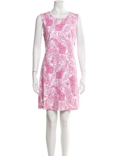 Pre-owned Leggiadro Printed Mini Dress W/ Tags In Pink