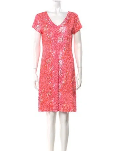 Pre-owned Leggiadro Printed Mini Dress W/ Tags In Red