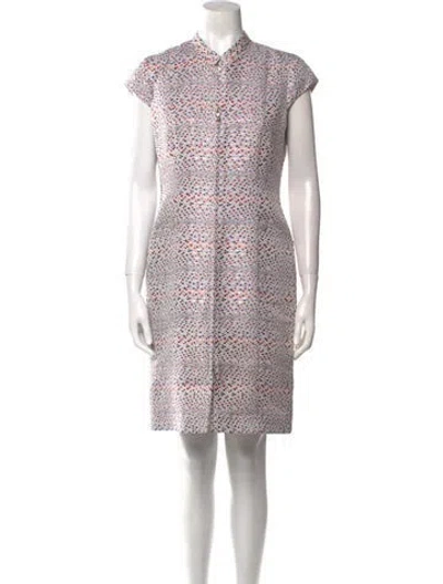 Pre-owned Leggiadro Printed Mini Dress In White