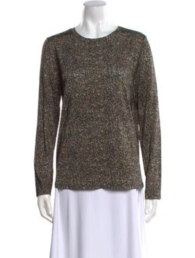 Pre-owned Leggiadro Printed Scoop Neck Sweatshirt In Black