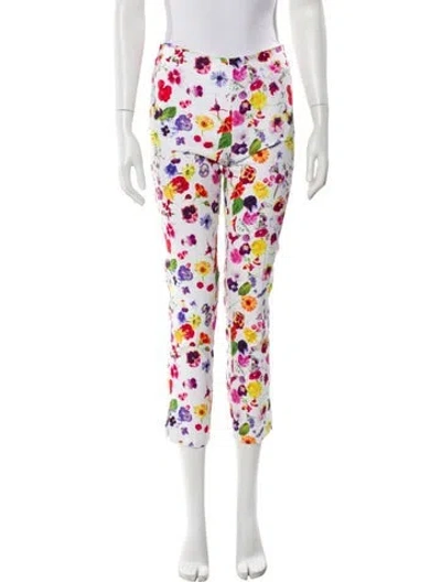 Pre-owned Leggiadro Printed Skinny Leg Pants W/ Tags In Multi