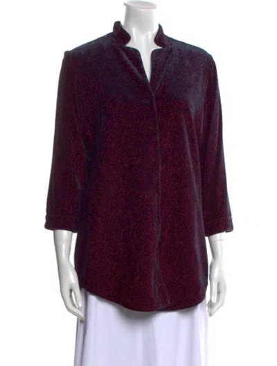 Pre-owned Leggiadro Printed Three-quarter Sleeve Tunic