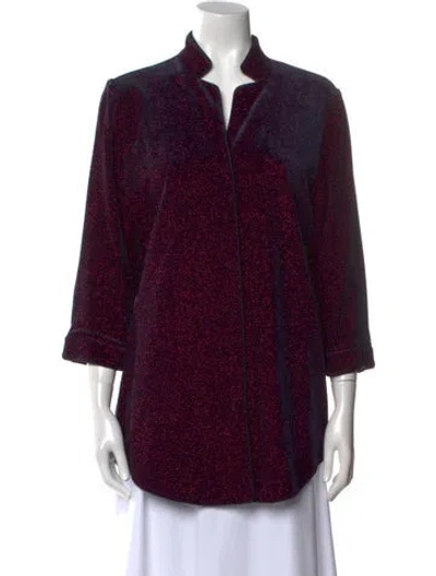 Pre-owned Leggiadro Printed V-neck Tunic W/ Tags