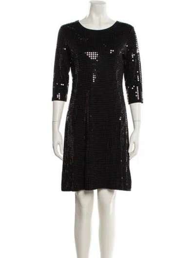 Pre-owned Leggiadro Scoop Neck Mini Dress W/ Tags In Black