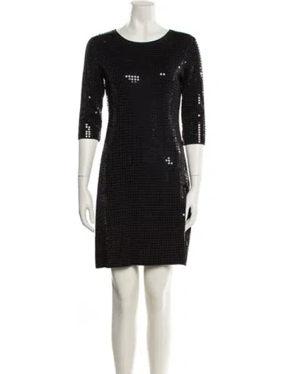 Pre-owned Leggiadro Scoop Neck Mini Dress W/ Tags In Black