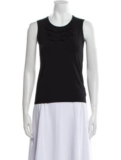 Pre-owned Leggiadro Scoop Neck Sleeveless Top W/ Tags In Black