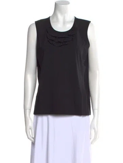 Pre-owned Leggiadro Scoop Neck Sleeveless Top W/ Tags In Black