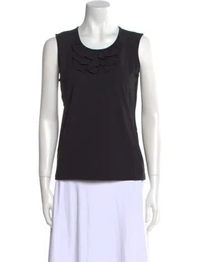 Pre-owned Leggiadro Scoop Neck Sleeveless Top W/ Tags In Black