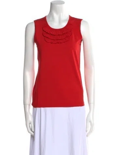 Pre-owned Leggiadro Scoop Neck Sleeveless Top W/ Tags In Red