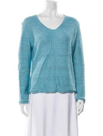 Pre-owned Leggiadro Scoop Neck Sweater In Blue