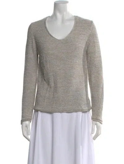 Pre-owned Leggiadro Scoop Neck Sweater In Neutral