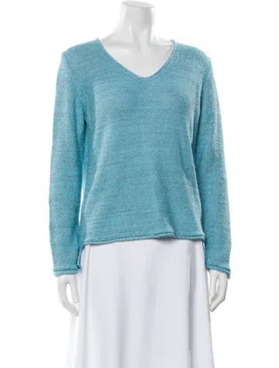 Pre-owned Leggiadro Scoop Neck Sweater W/ Tags In Blue